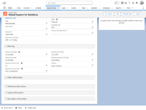 Planning Models (Opportunity): Revenue Attributes
